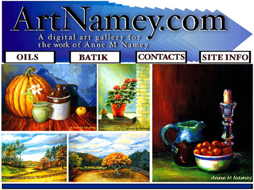 A digital art gallery for the work of anne namey